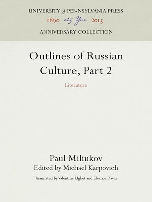 cover image of Outlines of Russian Culture, Part 2